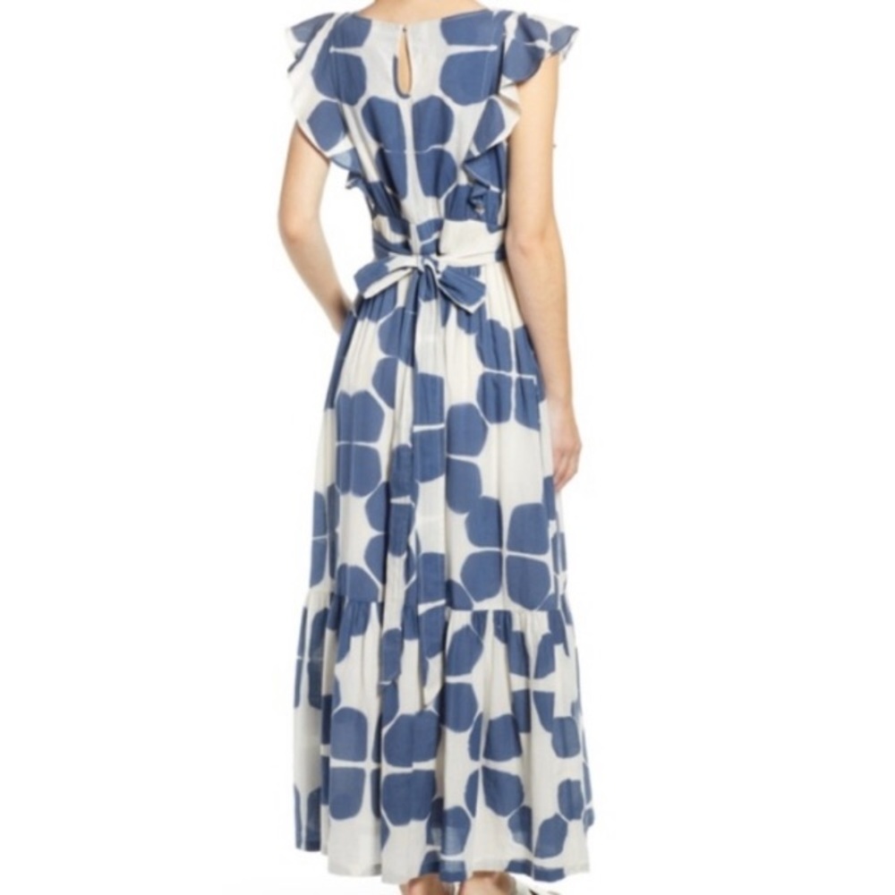 Anthropologie Blue & White Maxi Dress Size Medium - Picture 4 of 8